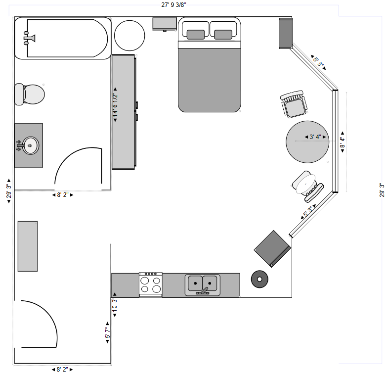 Top-down map of Apartment 01 layout