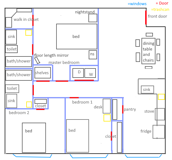 Top-down map of Apartment 02 layout