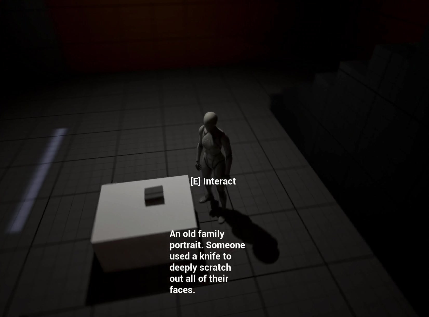 Interact prompt with a scratched-out family portrait